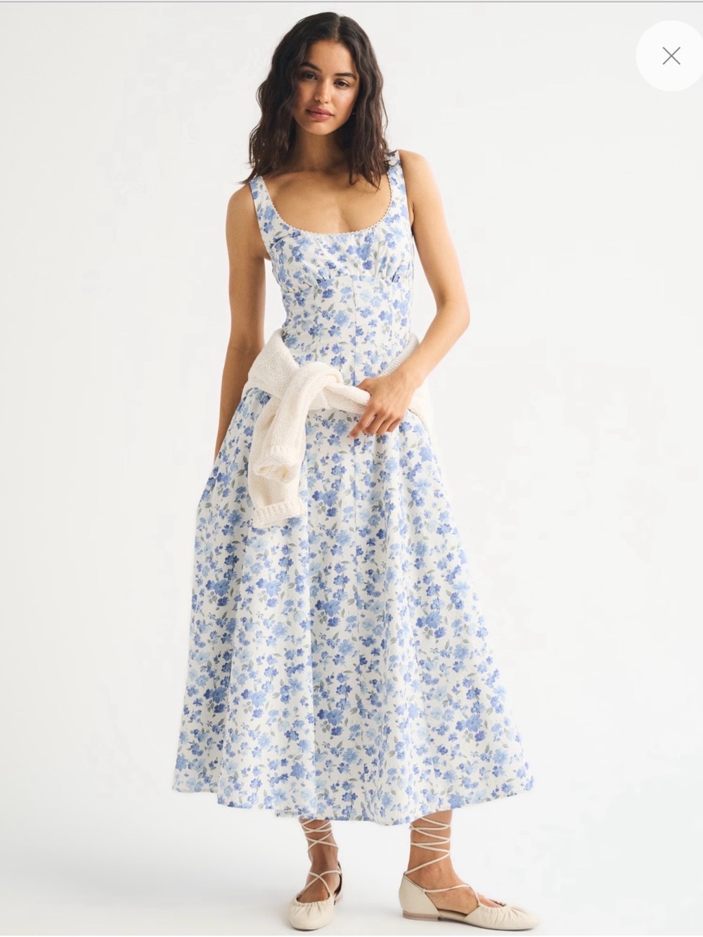 Abercrombie Blue Floral Scoop-Neck Dylan Maxi Dress